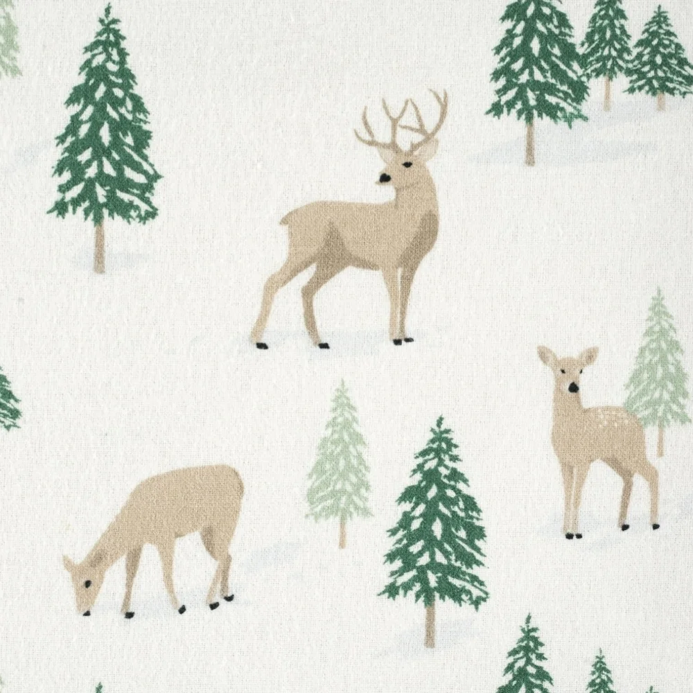Mainstays Soft & Cozy Flannel Sheet Set - Green and Cream